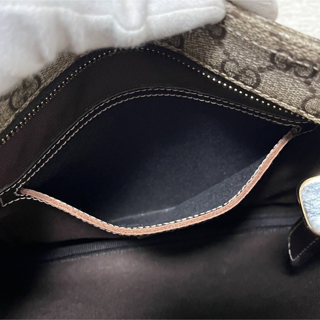 GUCCI GG Supreme 201538 204046 Shoulder Bag PVC Beige GUCCI GG Supreme 201538 204046 Shoulder Bag PVC Beige