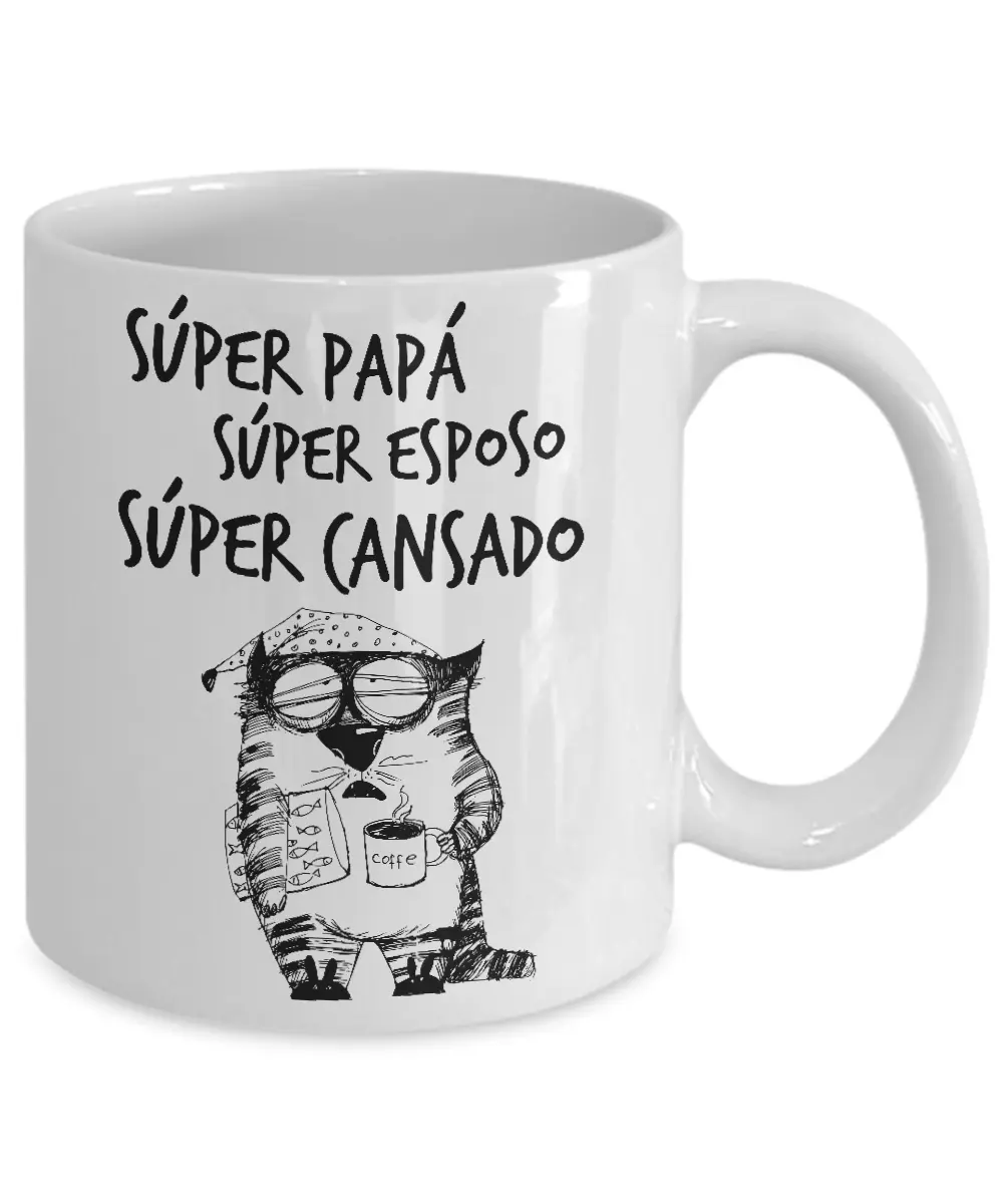 público giratorio Invitación Tazas Gato Chistosas para el cafe un Buen Regalo para mi esposo Super Papa  Mejor | eBay