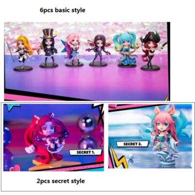6pcs Luxanna & Kai'Sa & Sona & Caitlyn & Seraphine & Miss Fortune Figures Models