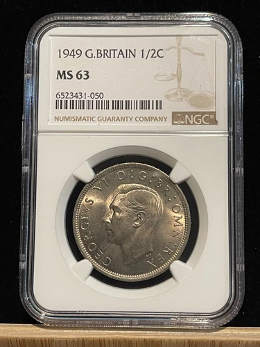 GREAT BRITAIN Half Crown 1949, NGC MS 63 Ch. UNC / BU Lustrous Quality. 050.  B3