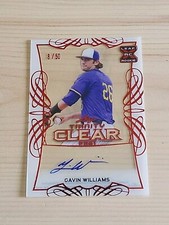 2021 Leaf Trinity Baseball Clear Autographs Red Gavin Williams Auto Xrc 850