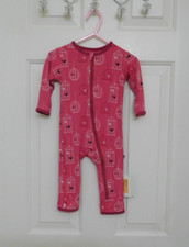 NWT Kickee Pants Pink Birdcage Bird Print Coverall sz 3-6 Months