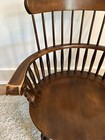 Vintage S Bent & Bros Colonial Windsor Captain Spindles Chair Dark Solid Wood — photo 2