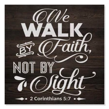 Walk by Faith, Corinthians Scripture Rustic Looking Faith Wood B3-12120061078