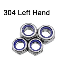 304 Stainless Steel DIN985 Nylon Insert Lock Nut Hex Nylock Nut Left Hand Thread