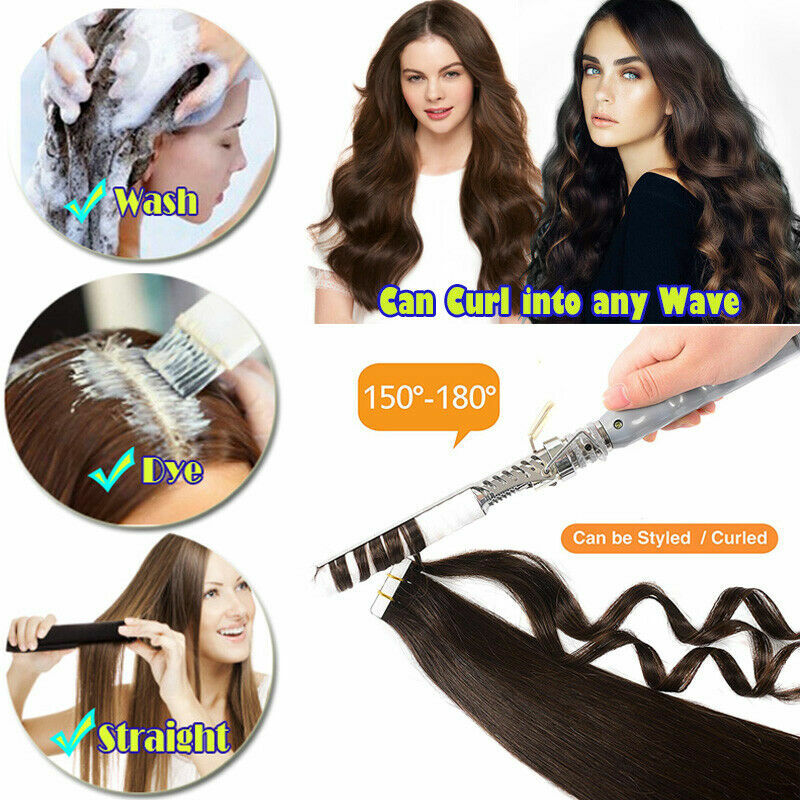 Image 11 - Tape in Hair Extensions Invisible Skin Weft Tape Remy Human Hair Balayage Ombre