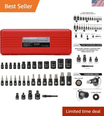 32PCS Torx Bit Socket Set - Premium CR-V & S2 Steel E4-E24 T8-T70 Kits
