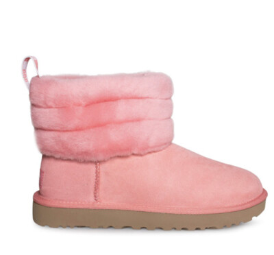UGG FLUFF MINI QUILTED WOMEN ANKLE BOOTS SUEDE
