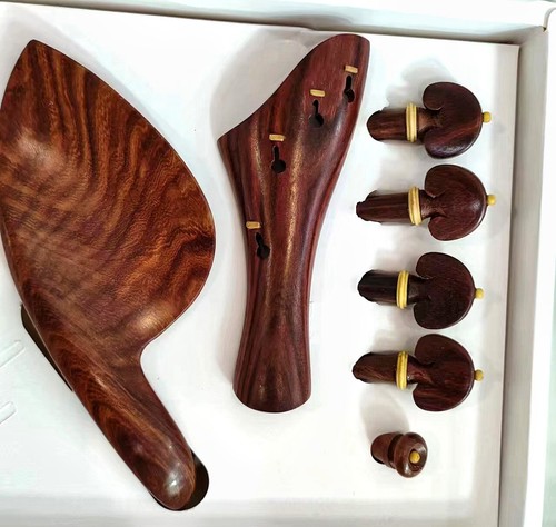 New Model rosewood Violin Accessories tailpiece Pegs Chinrest Violin Fittings - Picture 2 of 2