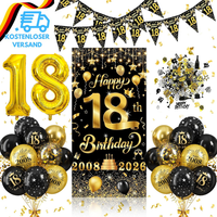 18 Geburtstag Deko, Deko 18 Geburtstag Junge MäNner Frauen Schwarz Gold Dekorati