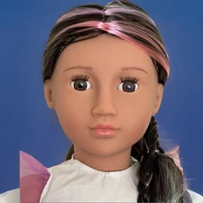 Our Generation Tiana From Hair To There Doll 18" Long Brown Hair w/ Colors