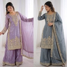 Designer Indian Pakistani top plazzo Bollywood Dress Party Wear Suit wedding