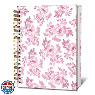 LIANGW Floral Notebook Journal, pink Floral Botanical Notebook, Flower Notebo