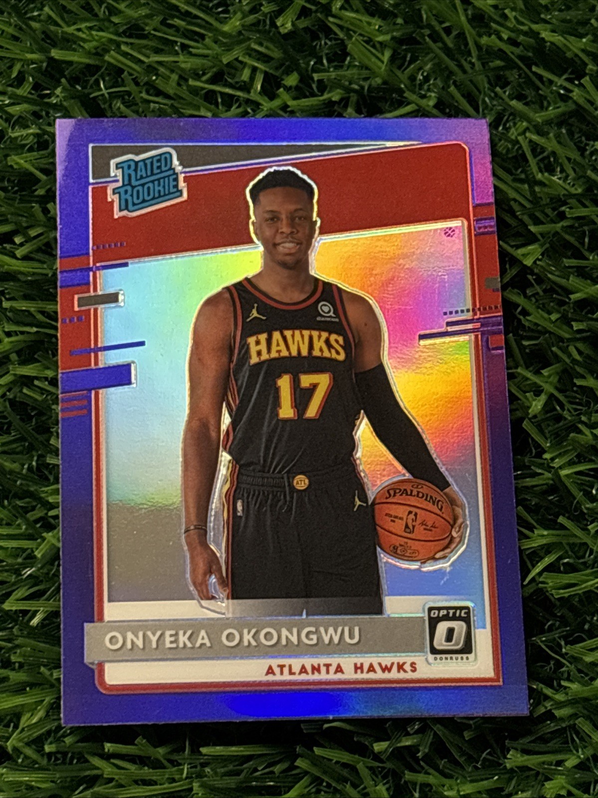 Onyeka Okongwu 2020-21 Panini Donruss Optic Purple Prizm Rated Rookie #156 Hawks