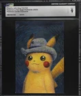CGC 9 Pikachu Grey Felt Hat Van Gogh Postcard 2023 Pokemon Center Exclusive