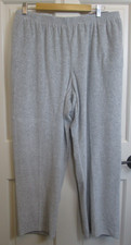 NWT Alfred Dunner Heather Gray Velour Pants Women Size L 35x27 Pockets 102-34756