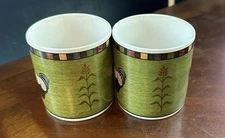 Set of 2 Brandon House Chicken Green Sakura Country Quartet Rooster Coffee Cup