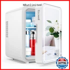 Ecowell Mini Fridge Led Mirror 4L/6Can Skin Care Fridge For Makeup Cosmetic