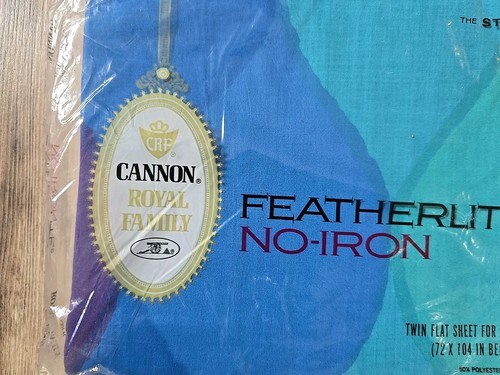 Hoja plana doble Featherlite Cannon Seven Seas de colección hecha en EE. UU. NUEVA CON ETIQUETAS azul - Imagen 4 de 5