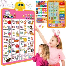Interactive Alphabet Wall Chart, Talking ABC, 123S, Music Poster, Kids Learning