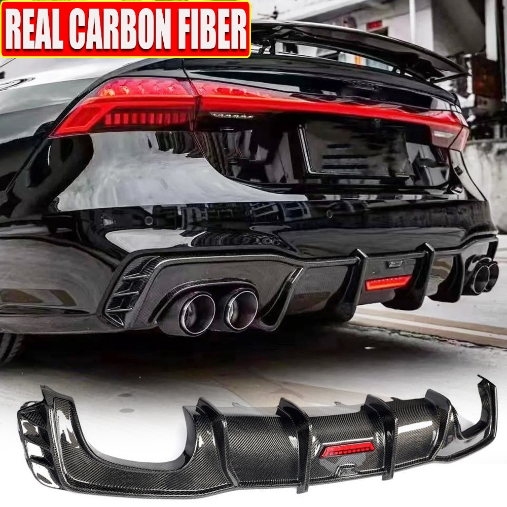 For Audi RS7 S7 A7 S Line C8 19-24 REAL CARBON Rear Bumper Lip