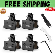 4 Pairs MTB Disc Brake Pads Resin  Semi-Metallic Quiet W/ Install Kit E-Bike US