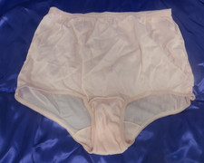 Vtg Pink Acetate Nylon Full Brief Panties - Women's Sz 6 - b