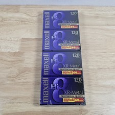 Maxell XR-Metal Professional Quality Hi8 Camcorder Videotape 4 Pack Lot 120 8mm