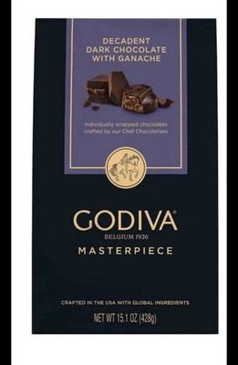 Godiva Masterpiece Dark Chocolate Bag, Individually Wrapped with Ganache Center,