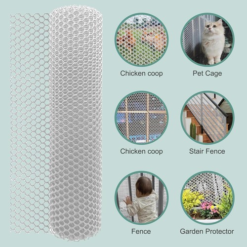 Rete per recinzione in filo di plastica per pollo 15,7 pollici x 10 piedi barriera per pollame - Foto 6 di 6