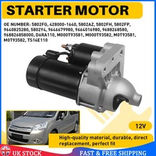 Starter Motor 1.4kW  For CITROEN Berlingo Nemo Dispatch M000T93581 ,5802FG 12V