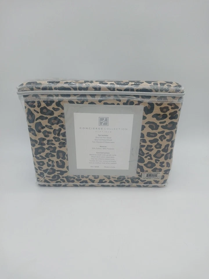 Concierge Collection Full Size Sheet Set Cheetah Leopard 1500 Thread Count - Image 3 of 4