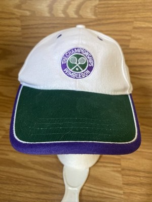 Wimbledon Tennis The Championships Adjustable Cap Hat Cotton White Green Purple