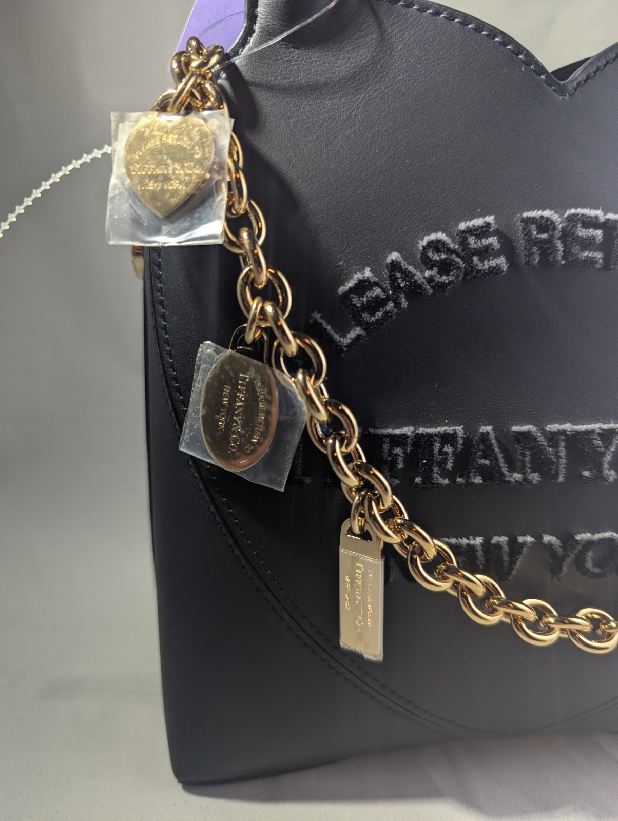 NWT Super Rare Tiffany & Co. Return To Tiffany Raised Logo Black Leather Purse