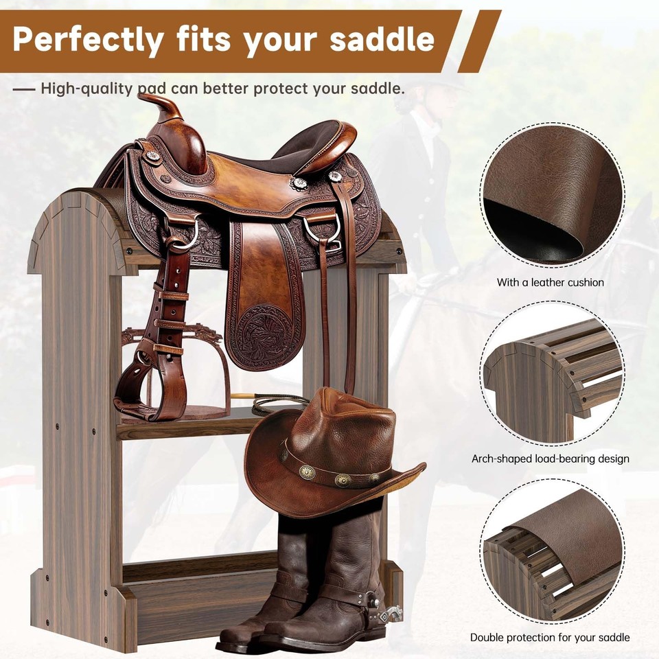 Extra-Large Wood Saddle Rack, Ideal Saddle Stand for Horse Tack ...