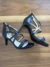 LifeStride Black Strappy Open Toe Heels Zip, ...