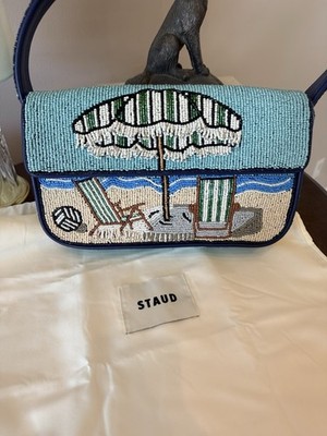 Staud Tommy Under My Umbrella Beach Lobster Beaded Shoulder Bag Limited Edition