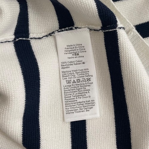 NWT! J. CREW Collared Short Sleeve Cardigan Stripe Ivory Navy Blue Preppy Medium - Picture 12 of 13