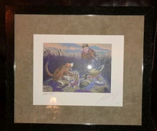 Framed Painting, "Bad Dog" By Jeff Leedy, Signed, Beautiful Condition 