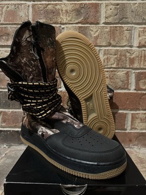 New 9.5 Nike Air Force 1 SF High Realtree Camo Black Gum Brown AA1128-004 Men