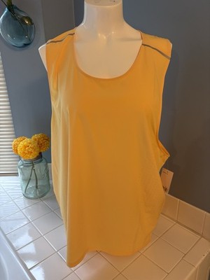 NWT Women s Tek Gear Performance Running Tank Top Racerback Yellow 3X