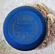 VTG Duncan Mini Yo-Yo Wooden Red Blue Genuine Beginners Original String 1960's