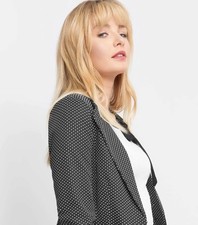 New!M&S COLLECTION Fitted Pin Spot Black BLAZER Classic UK10