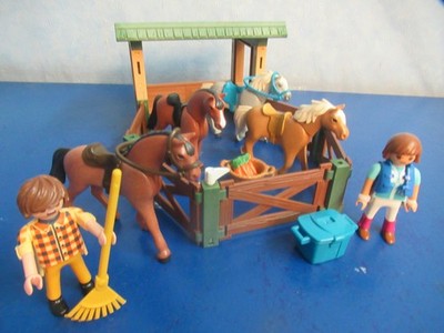 Unterstand Stall mit v Pferde Figuren zu 5422 Almhütte Bauerhof Playmobil 9533