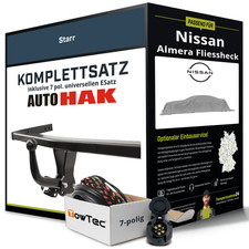 Für NISSAN Almera Fliessheck I N15 Anhängerkupplung starr +eSatz 7pol uni 95-00