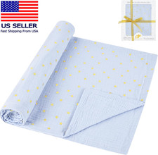 Baby Muslin Swaddle Blankets for Boys Girls Neutral 100 Cotton Soft Nursery Rec