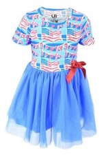 Girls Short Sleeve Tulle Tutu Dresses for Kid and Toddler Girl 2T Wavy Flag