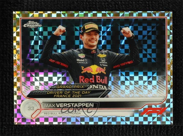 2022 Topps Chrome Formula 1 Gold Checker Flag Refractor 47/50 Max Verstappen