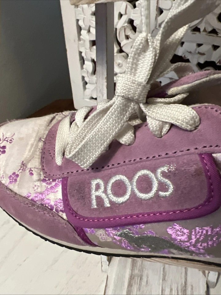 Винтажный кенгуру ROOS женщин размер 11 фиолетовый замши молнии карман Sakura кроссовки - Изображение 4 из 4