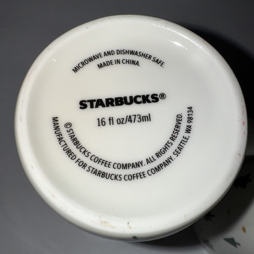 Set 2 tazze Starbucks albero 6" alte 16 oz vacanze inverno verde oro bianco - Foto 7 di 7